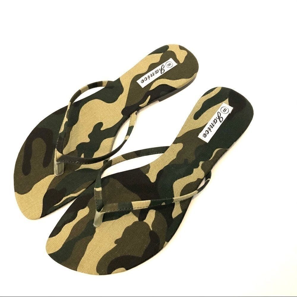 Camouflage camo green olive drab sandals thongs